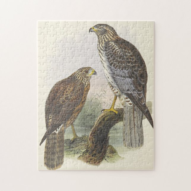 Vintager Blick, zwei Vogelpuzzle (Vertikal)