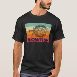 Vintager Blowfish Retro Wassertiere Klassischer Pu T-Shirt
