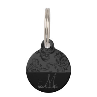 Vintager Blüh (schwarz) (Monogramm) Tiermarke