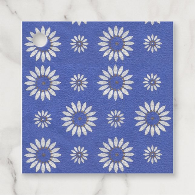 Vintager Blumenbecher Geschenkanhänger (Vorderseite)