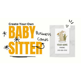 Vintager Blumenbunny Rabbit Babysitter QR-Code Visitenkarte