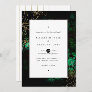 Vintager BlumenDamast Einladung