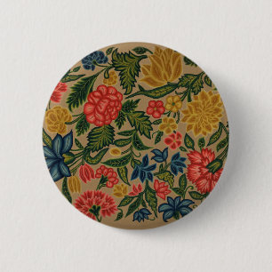 Vintager Blumendesigner Button