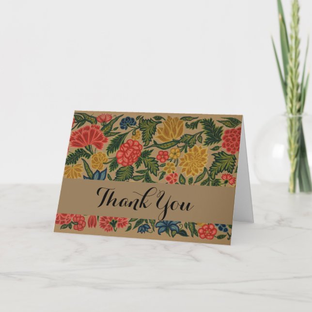 Vintager Blumendesigner Dankeskarte (Vorderseite)