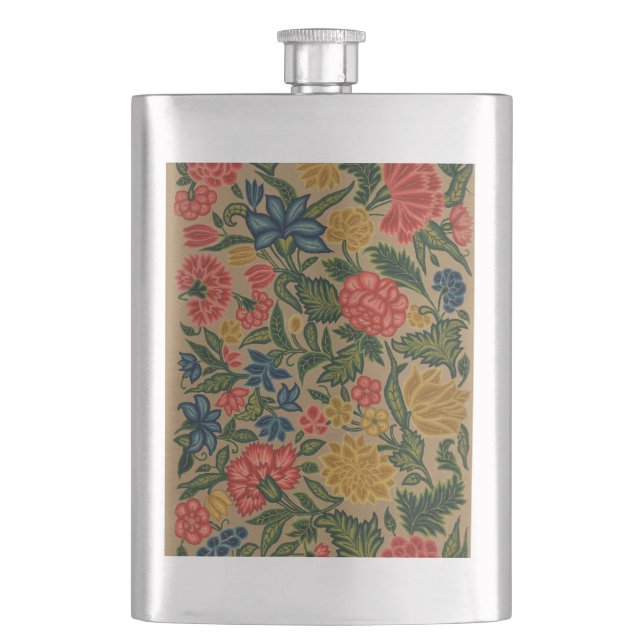 Vintager Blumendesigner Flachmann (Vorderseite)