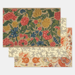 Vintager Blumendesigner Geschenkpapier Set