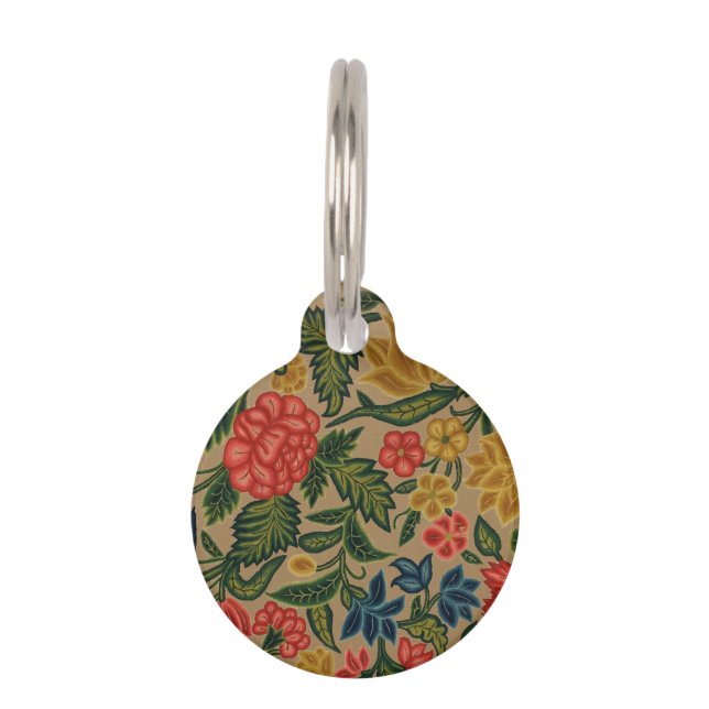 Vintager Blumendesigner Haustiermarke (Vorderseite)