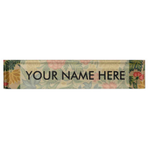 Vintager Blumendesigner Namensplakette