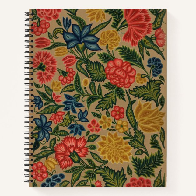 Vintager Blumendesigner Notizbuch (Vorderseite)