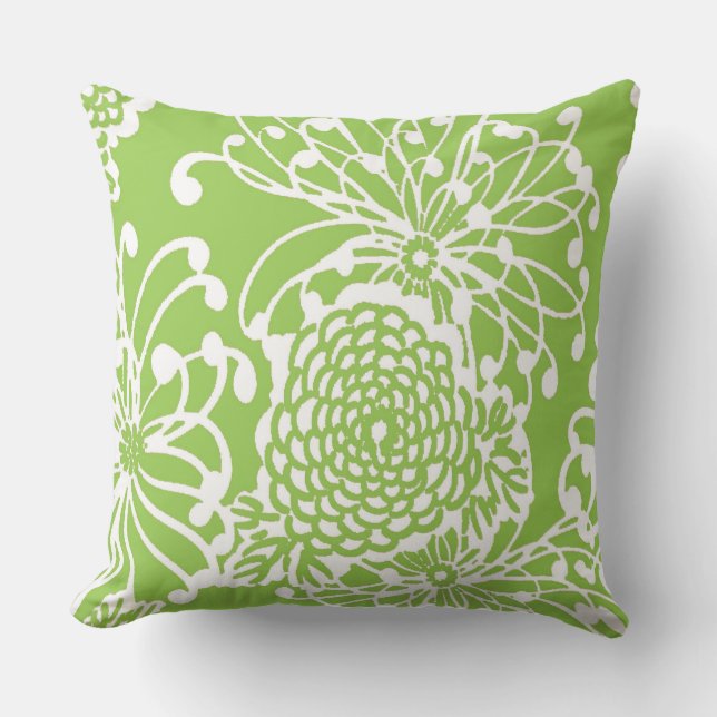 Vintager Blumenentwurf #2 Kissen Für Draußen (Vorderseite)