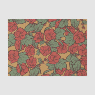 Vintager Blumenfrühling und Sommermuster Seidenpapier