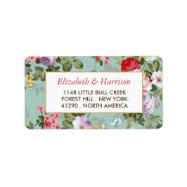 Vintager Blumengarten Botanische Hochzeit Adressaufkleber