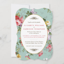 Vintager Blumengarten Botanische Hochzeit Einladung