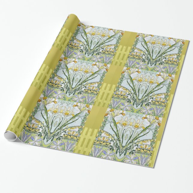 Vintager Blumengarten Geschenkpapier (Ungerollt)
