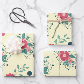 Vintager Blumengarten Matte Wrapping Paper Geschenkpapier Set