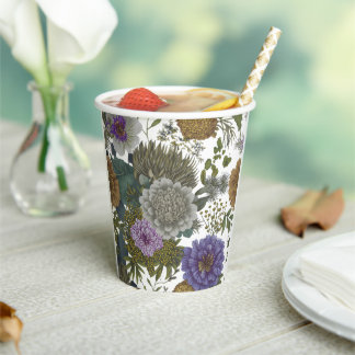 Vintager Blumengarten Papier-Cup Pappbecher
