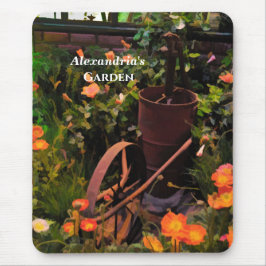 Vintager Blumengarten Wasserfarben Blütenmassage Mousepad