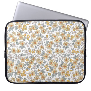 Vintager blumengeschmückter Hintergrund. Blumenmus Laptopschutzhülle