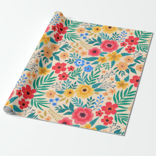 Vintager blumengeschmückter Hintergrund. Nahtlose Geschenkpapier