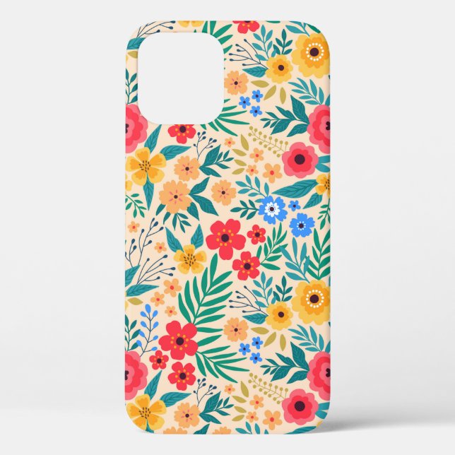 Vintager blumengeschmückter Hintergrund. Nahtloses Case-Mate iPhone Hülle (Rückseite)