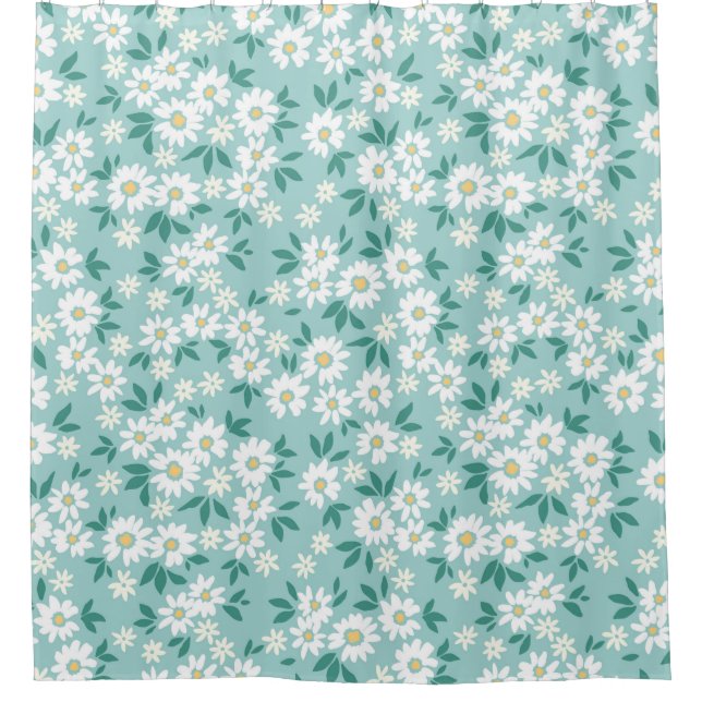 Vintager blumengeschmückter Hintergrund. Nahtloses Duschvorhang (Vorderseite)