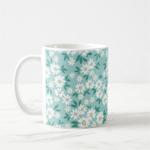 Vintager blumengeschmückter Hintergrund. Nahtloses Kaffeetasse