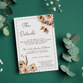 Vintager Blumenherbst Trockeneier-Blume Hochzeit Begleitkarte