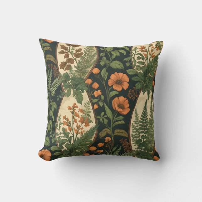 Vintager Blumenhintergrund Kissen (Vorderseite)