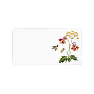 Vintager Blumenkolibri-botanischer Garten Adressaufkleber