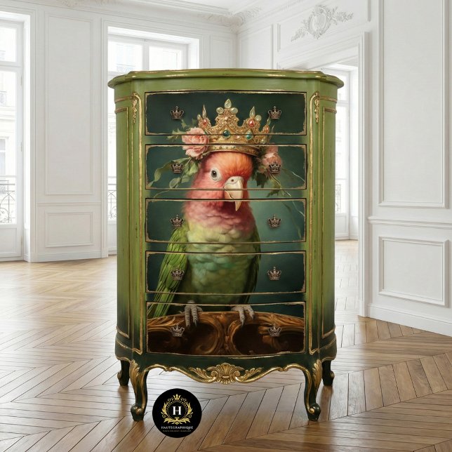 Vintager Blumenpapagei Seidenpapier (Von Creator hochgeladen)