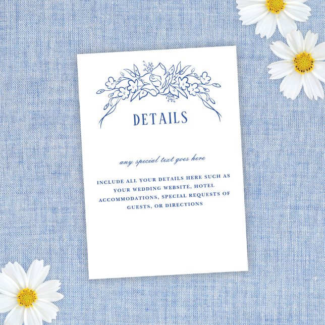 Vintager Blumenrahmen Elegante Hochzeitdetails RSVP Karte (Von Creator hochgeladen)