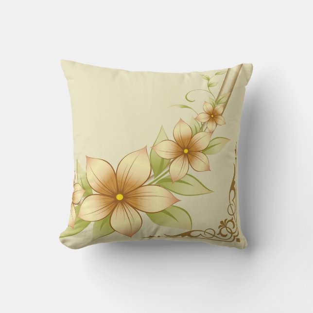 Vintager Blumenrahmen Kissen (Vorderseite)