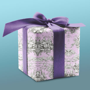 Vintager Blumensee Rosa Toile de jouy Geschenkpapier