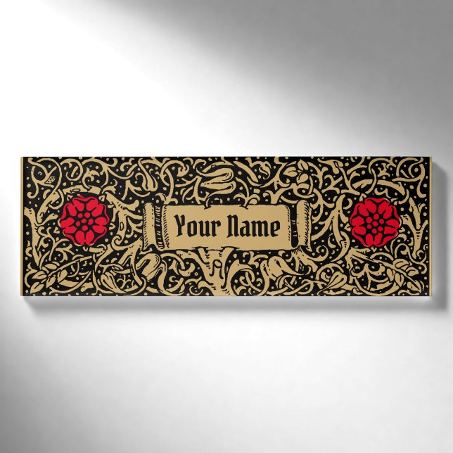 Vintager Blumenstraub Personalisiert Namenschild (Vorderseite)