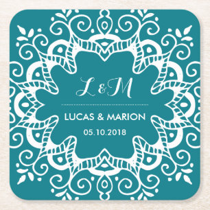 Vintager Blumenstrauß Rechteckiger Pappuntersetzer