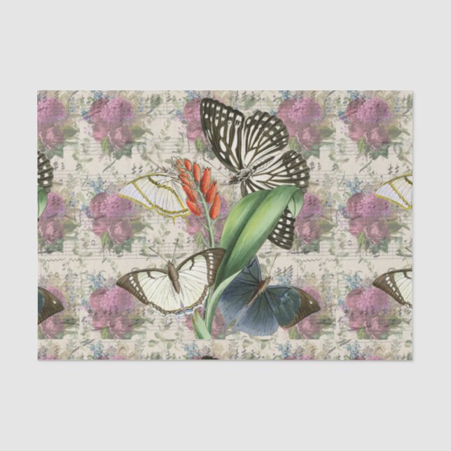 Vintager Blumenstrauß Seidenpapier (Vorderseite)