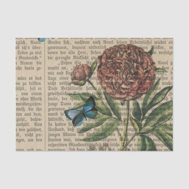 Vintager Blumenstrauß Seidenpapier (Vorderseite)