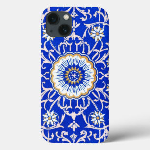 Vintager BlumenWirbel gegen Cornflower-Blau Case-Mate iPhone Hülle