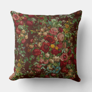 Vintager Blumenwirbel Kissen