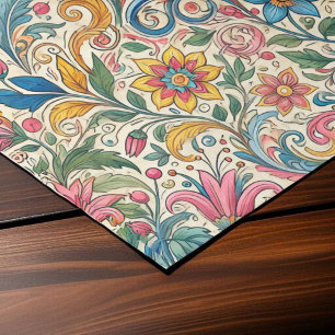 Vintager Blumenwirl Eleganter Barockstil Seidenpapier