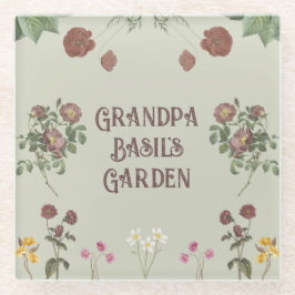 Vintager Blütengarten Glasuntersetzer