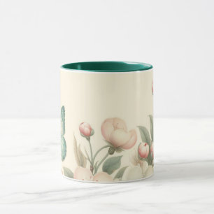 Vintager Blütenschmetterling Tasse