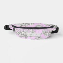 Vintager Blütensee Pink Toile de jouy monogram sl