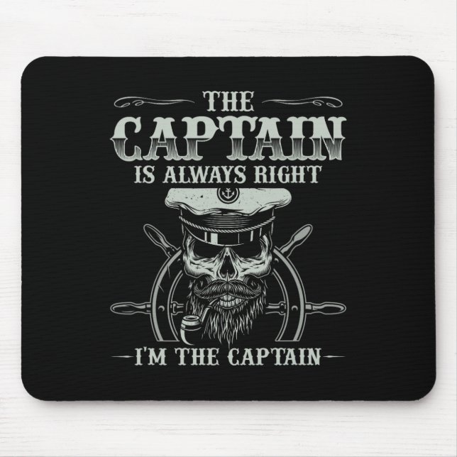 Vintager Bootsführer Shirt Männer Bootfahren Funny Mousepad (Vorne)