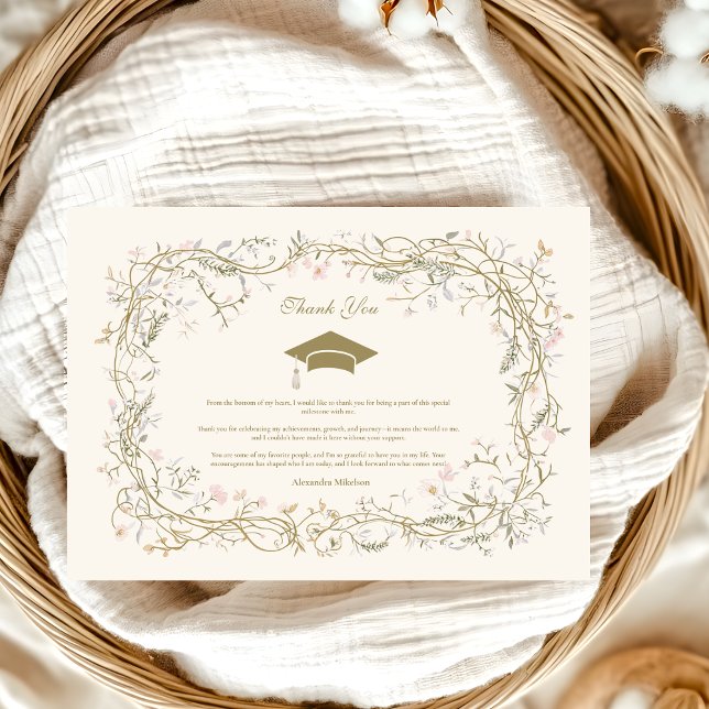 Vintager botanischer Abschluss Dankeskarte (Von Creator hochgeladen)