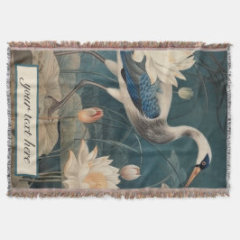 Vintager botanischer Blaukran anpassbar Decke