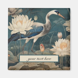 Vintager botanischer Blaukran anpassbar Magnet