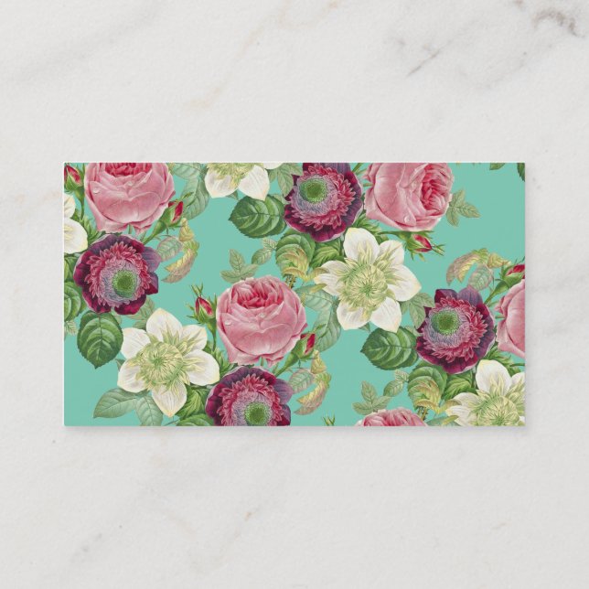 Vintager botanischer Blossom Country Chic Visitenkarte (Rückseite)