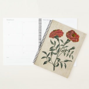 Vintager Botanischer Blumenstrauß Planer