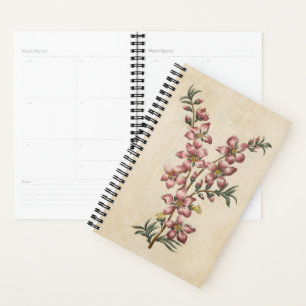 Vintager botanischer Blütenmandelblümchen Planer